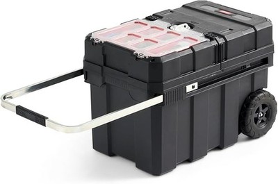 Keter Masterloader Resin Rolling Tool Box Locking System Black