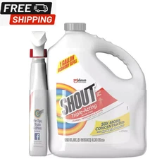 Shout Triple-Acting Laundry Stain Remover, 128 fl. oz. Refill + 22 fl. oz. Trigg