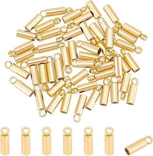 8x4mm, Brass Cord Ends - Picture 7 of 8