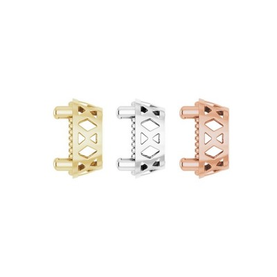 10K 14K 18K Gold, Platinum & Silver 6.5 mm Round 4-Prong Earring Setting