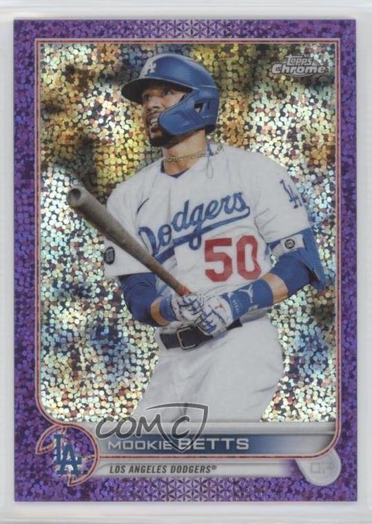 2022 Topps Chrome Purple Speckle Refractor 172/299 Mookie Betts #100 09yc