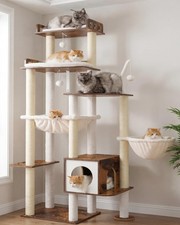 Heybly Cat Tree, 70.5 Inch Wood Tall Cat Tower for Large Indoor Cats with Ext...