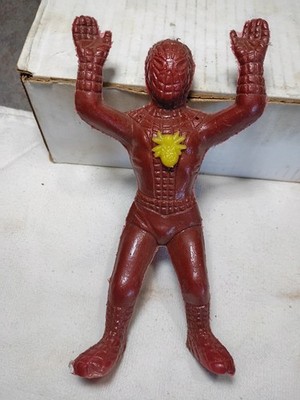 Parachute Spiderman vtg actiion figure 7'' hollow plastic