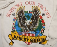Vintage 1990s Operation Desert Shield/Storm 2-Sided USA Medium Sweatshirt
