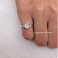 Rainbow Moonstone Ring, 925 Sterling Sliver Ring, June Birthstone, Gems All Size