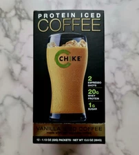 High Protein Iced Coffee, Vanilla, 12 Packets, 1.04 oz (30 g) Each