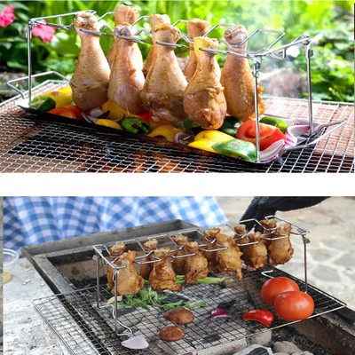 Stainless Steel Chicken Wing Leg Rack For Grill Smoker Oven 12