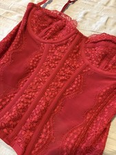 Urban Outfitters Top Womens Red Lace Out From Under Modern Love Corset S