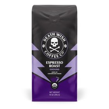 Death Wish Coffee, Organic and Fair Trade, Espresso Roast, Ground Coffee, 14oz