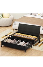Under Bed Storage with Wheels, XXL Under the Bed Storage Bins 36  x17  x7.3  2 PK