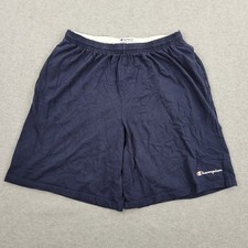 Champion Shorts Mens Large Blue Sweat Logo Graphic Pockets