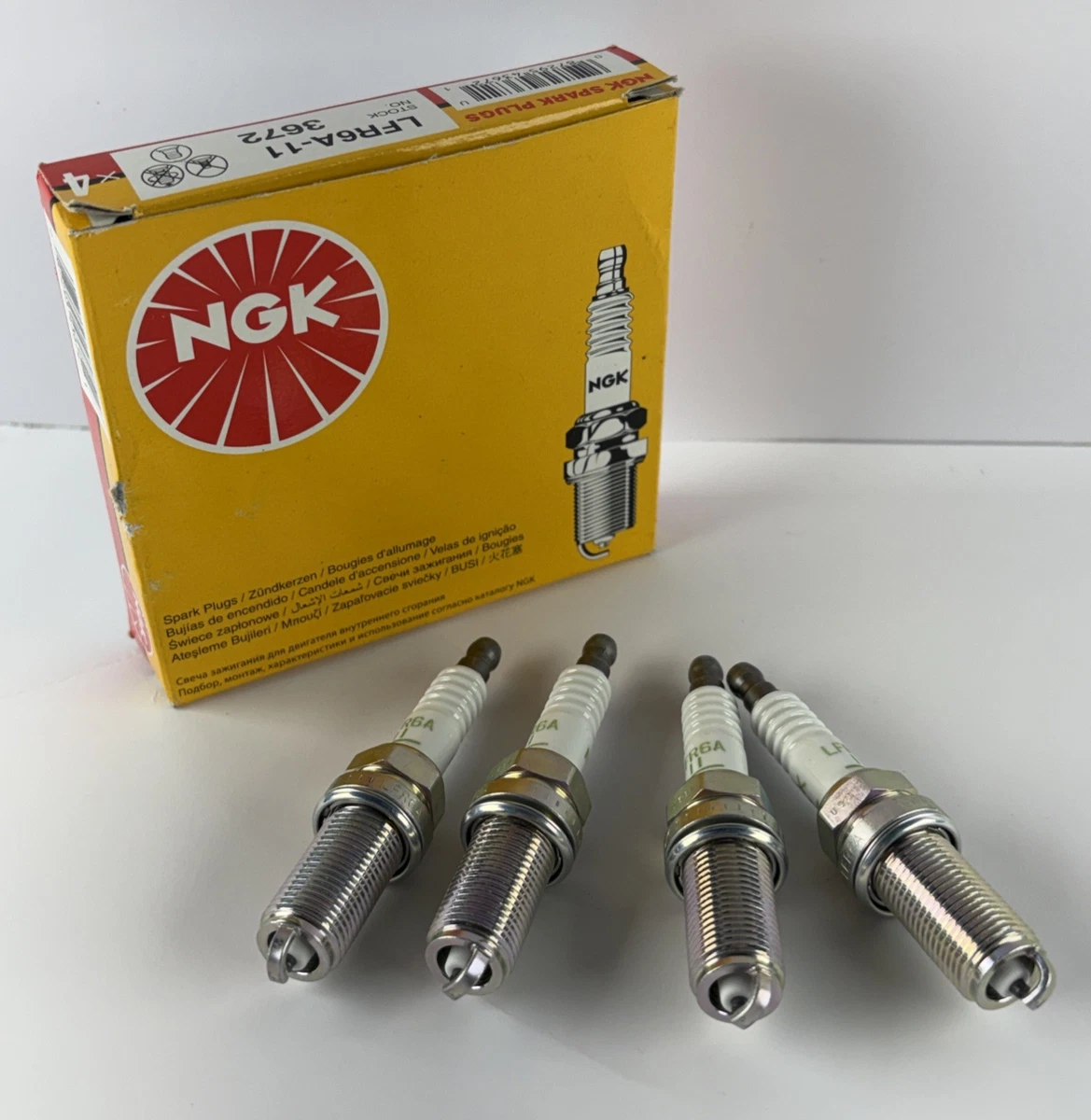 4x Pcs Genuine NGK 3672 V-Power Spark Plugs LFR6A-11 for Yamaha and Mercury photo 1