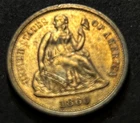 1860 Seated Liberty Silver Dime 10c Semi Key Date 606k High Grade AU+UNC Toned