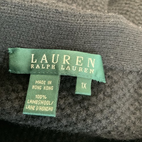 NWT VTG Lauren Ralph Lauren Sz 1X 100% Lambswool Black Knit Sweater Midi Skirt - Picture 6 of 7