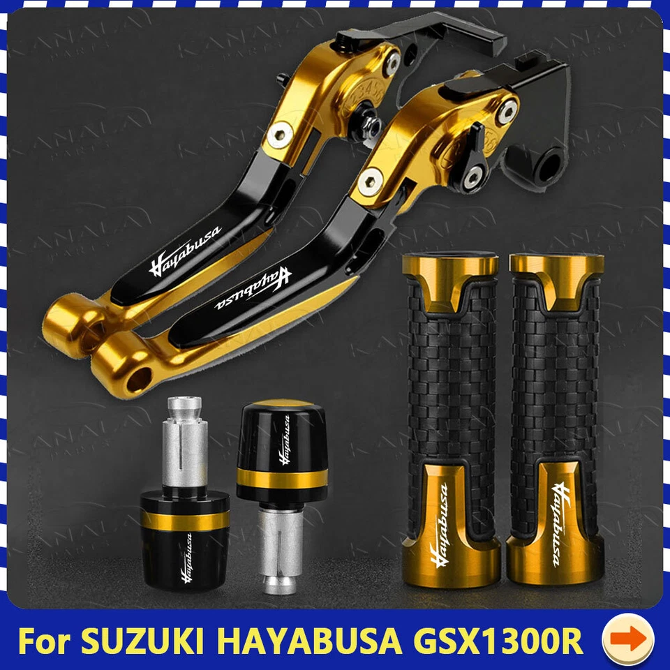 For SUZUKI HAYABUSA GSX1300R Motorcycle Handle Grips Cap Brake Clutch Levers Set Foto 4 de 4
