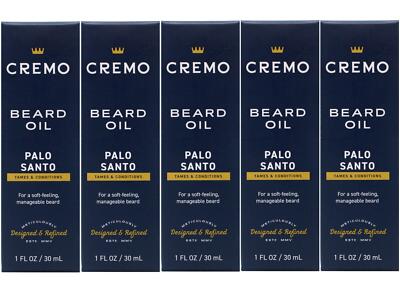 5 Pack - Cremo Reserve, Revitalizing Beard Oil, Palo Santo, 1 fl oz (30 ml)
