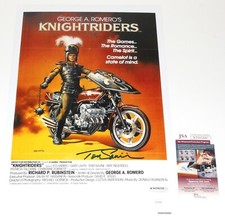 TOM SAVINI SIGNED 'KNIGHTRIDERS' 12x18 MOVIE POSTER JSA COA HORROR ACTOR PROOF