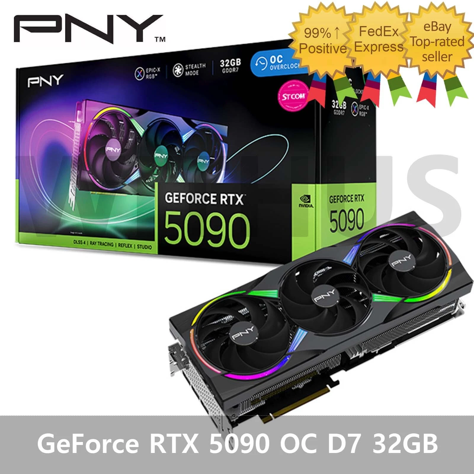 PNY Geforce RTX 5090 EPIC-X RGB OC D7 32GB Triple Fan Gaming