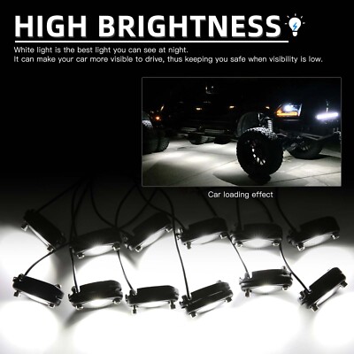 12-Pod LED Rock Lights Kit – Underbody White Lights – IP68 Waterproof – For Jeep Truck ATV UTV Boat - View #4