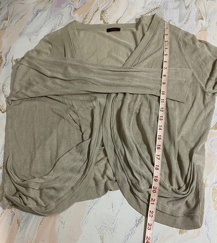 Wrap Beige Cardigan Womens Size 14-22 - Picture 7 of 8