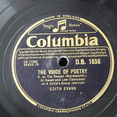 78rpm EDITH EVANS the voice of poetry DB 1856
