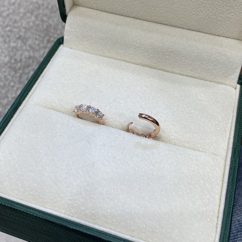 14k Rose Gold Hoop Earrings 1.47 Ct F/VS Round Lab Created Diamond Prong Set - Picture 7 of 11