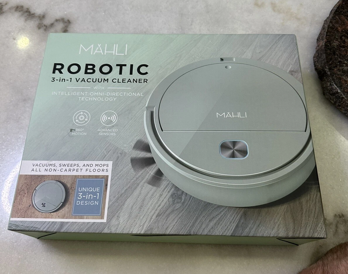 Mahli Robotic 3-in-1 Vacuum Cleaner for Hardwood Floor, Tiles, Carpet, Mint Teal