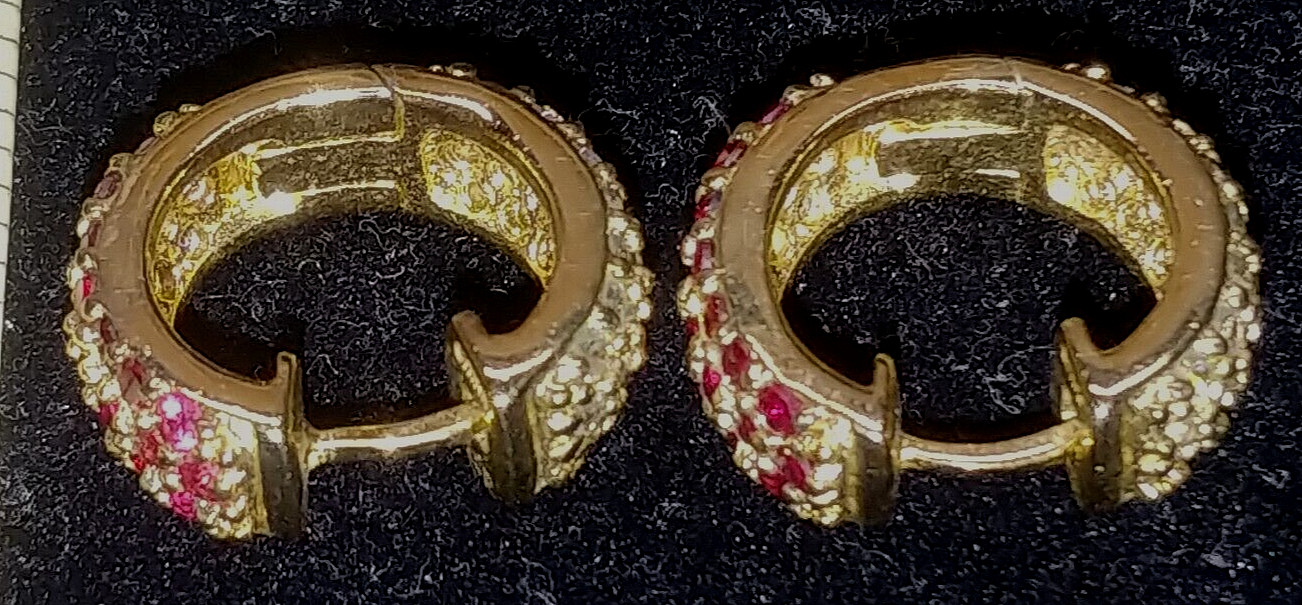 925 silver gold ruby earrings - image 5