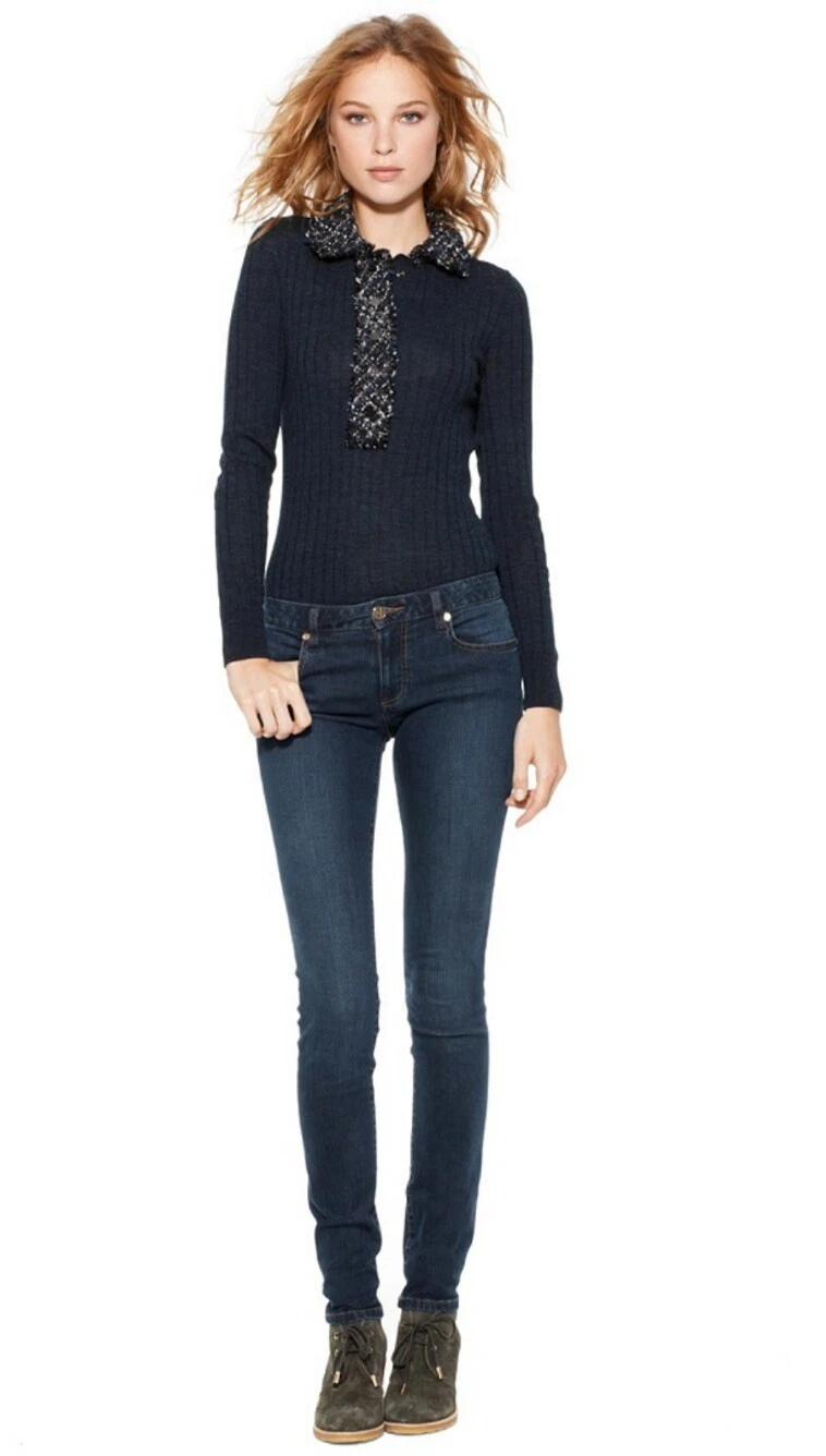 Pantaloni jeans TORY BURCH Marlien Denim taglia 24 più leggings MK gratuiti