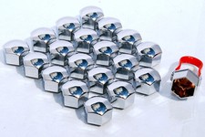 17mm Hex push on alloy wheel nut caps bolt covers Chrome x 20