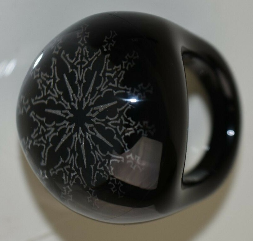 $610 BACCARAT Crystal ROCKMANTIC ECLIPSE star cross BLACK RING