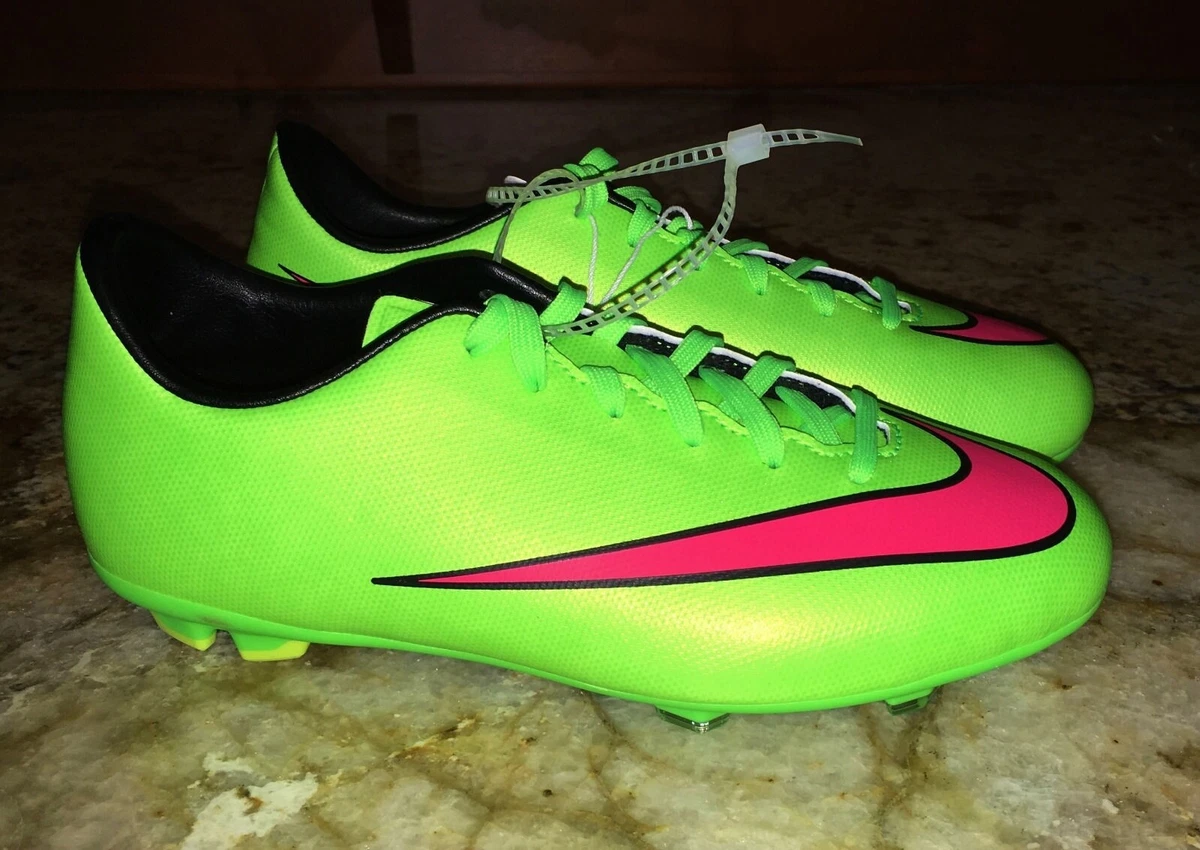 Adelaida pequeño Suburbio NIKE Mercurial Victory V FG Lime Green Hyper Punch Soccer Cleats NEW Youth  5.5 | eBay