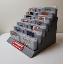 Nintendo 64, N64 14 Cartridge In Plastic Sleeve Display Stand, 3D Printed