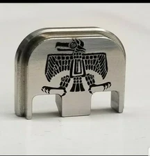 Back Plate For Glock-Polished stainless-Aztec eagle (CHOOSE MODEL)