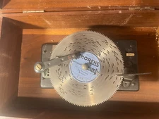 VTG Thorens Metal Disc Wind Up Music Box With  11 Discs