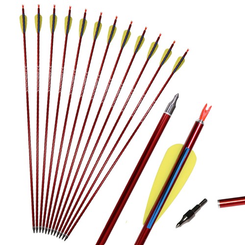 31'' Archery Aluminum Arrow Spine 550 OD7.6 for Recurve & Compound Bow Hunting - Picture 45 of 56