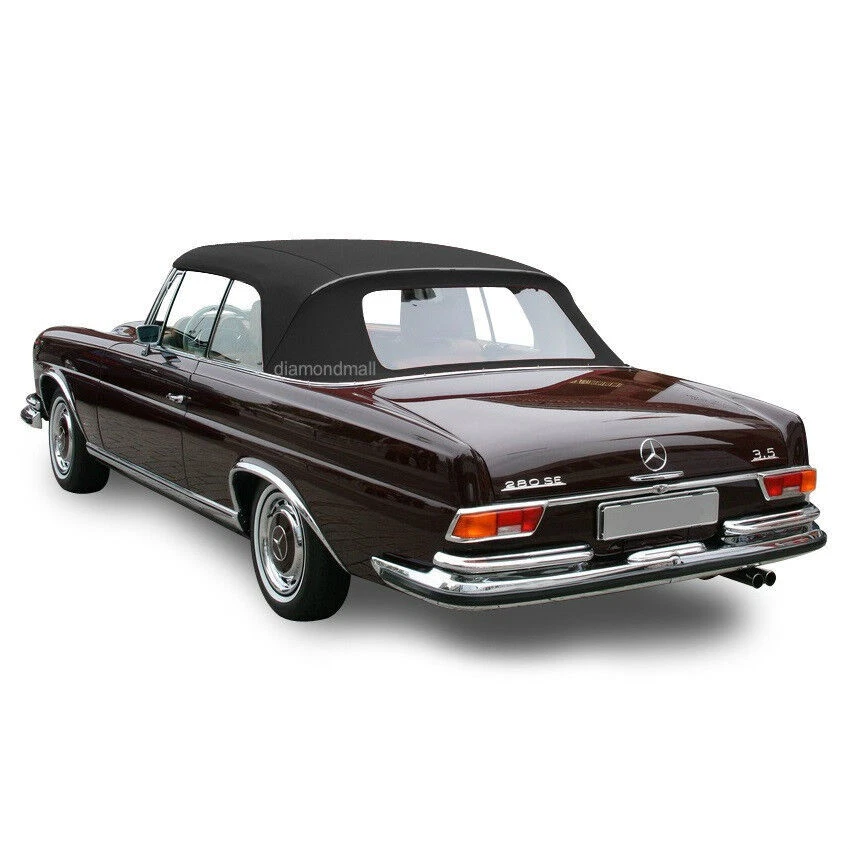 Fits Mercedes W111 280SE 250SE Convertible Top Replacement Black German Canvas — 第 2/2 张图片
