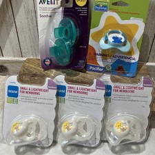 Vintage Pacifier Soothie Mam Philips Avent Sesame Street Silicone 6pc Lot NEW