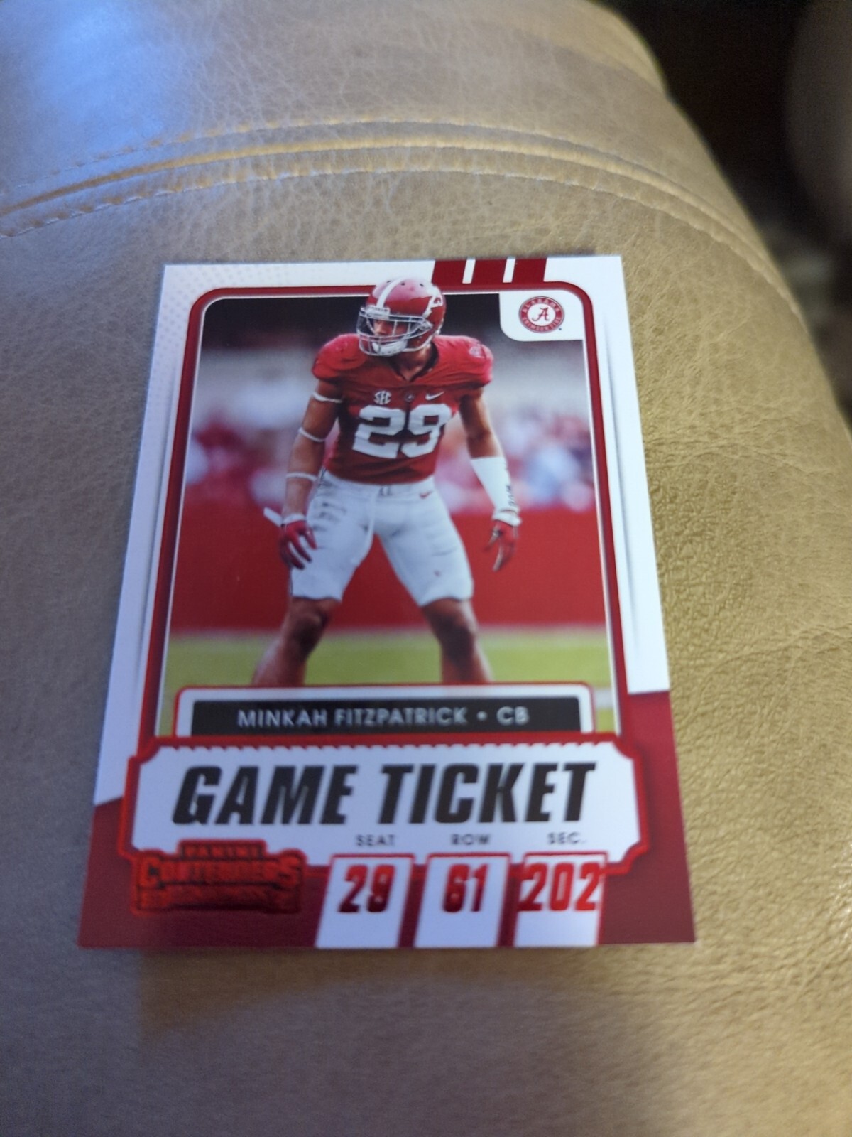 2021 Contenders Draft Picks Minkah Fitzpatrick Game Ticket Red Parallel #75