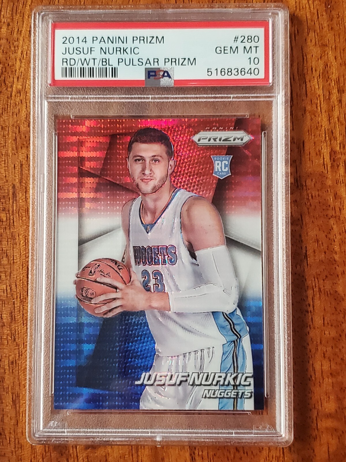 2014 PRIZM JUSUF NURKIC (RED/WHITE/BLUE PULSAR) #280 PHOENIX SUNS PSA 10 LOW POP