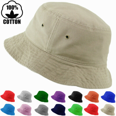 Bucket Hat Cap Cotton Fishing Boonie Brim visor Sun Safari Summer Camping Caps