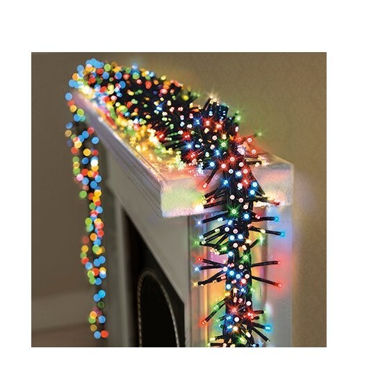 Premier 2000 LED Cluster Indoor Outdoor Christmas Tree Lights Timer