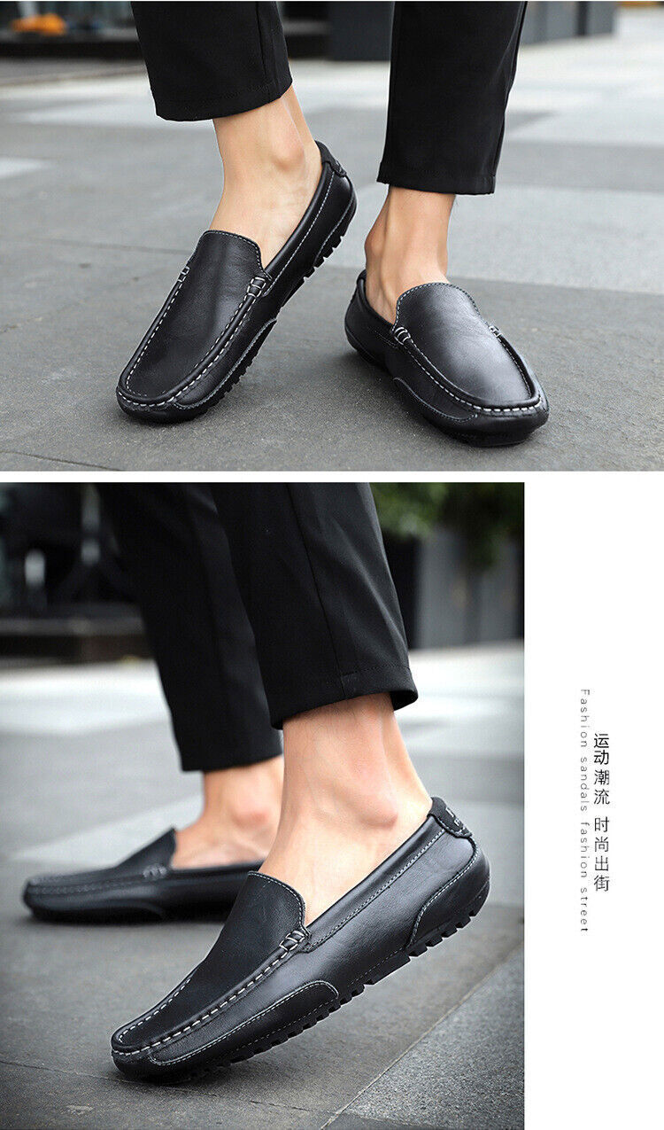 SALOMON Mocassini Casua Scarpe Uomo In Pelle Slip on Mocassini Sneaker Guida Italiana