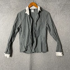 Lacoste Striped Button Up Collared Shirt Long Sleeve Made in France Sz 44