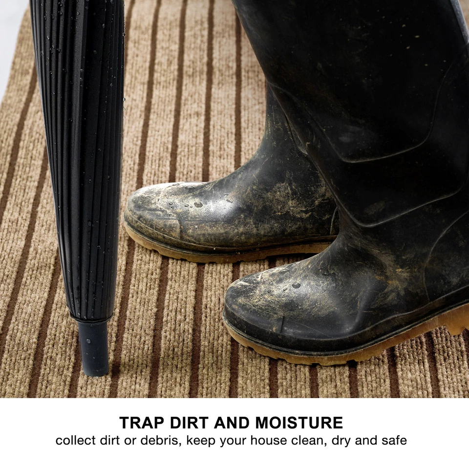 Entryway Runner Rug Indoor Outdoor - Extra Long Hall Rugs Runners Non Slip Brown - Image 4 of 4