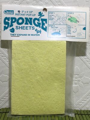 Quickie Crafts Instant Pop-Up Sponge Sheets Pack of 4 Sheets 3'' x 4.5'' NEW