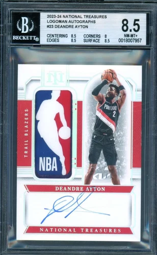 Deandre Ayton 2023-24 National Treasures Logoman Autographs (1/1) #23 BGS 8.5