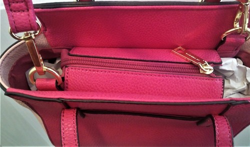 NWT Liz Claiborne "Jacqln" Mini Combo Crossbody & Satchel, Multi-Pink, 7.63"W - Picture 6 of 10