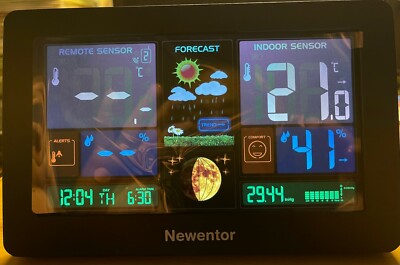  FJ3378W Color Weather Station with USB Charger/Temperature/Humidity/Moon