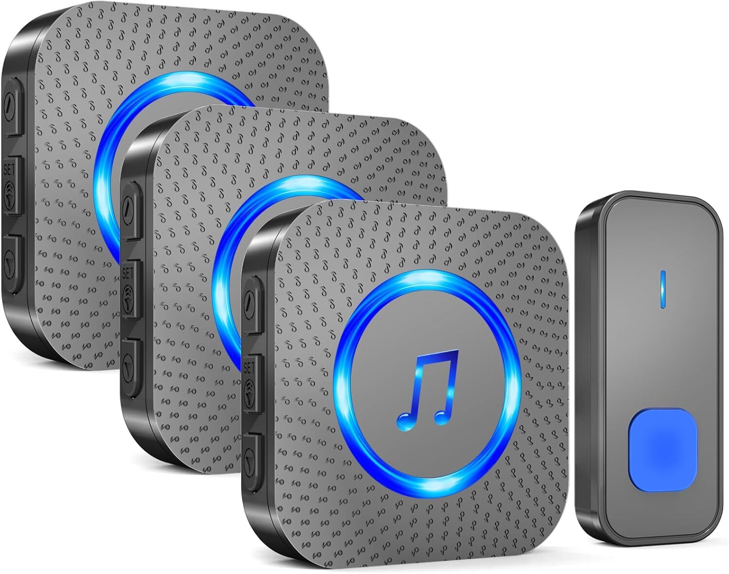 Wireless Doorbell Kit with 2 Buttons & 1 Receiver - IP55 Waterproof - 1300ft Range - SURFOU